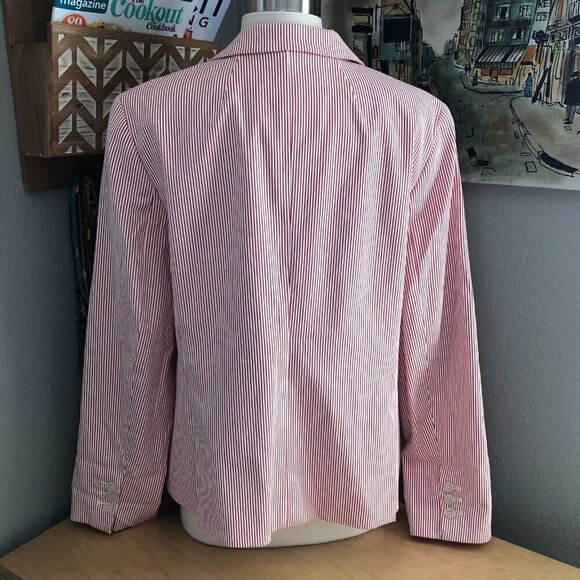 Talbots Corsage Striped Cotton Blazer - Office Siren Corp Core - Picture 5 of 11